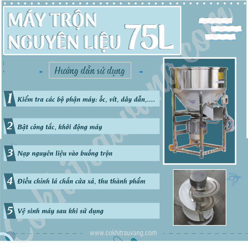 máy trộn thức ăn chăn nuôi 75L