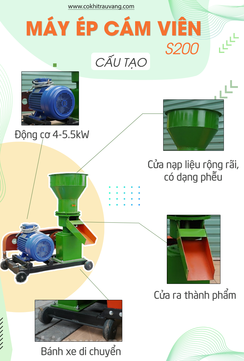 Cấu tạo máy ép cám viên