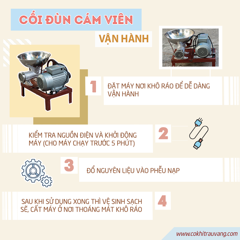 Cách vận hành máy đùn cám viên