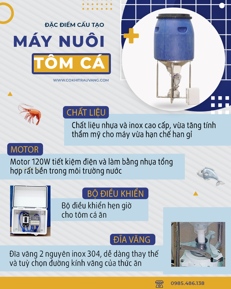 cấu tạo máy nuôi tôm cá 120L