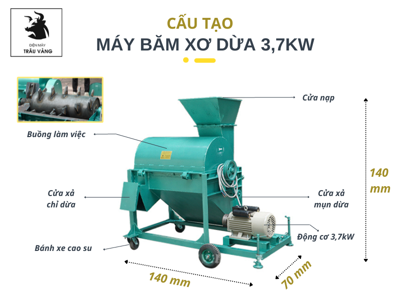 Máy băm xơ dừa XD800