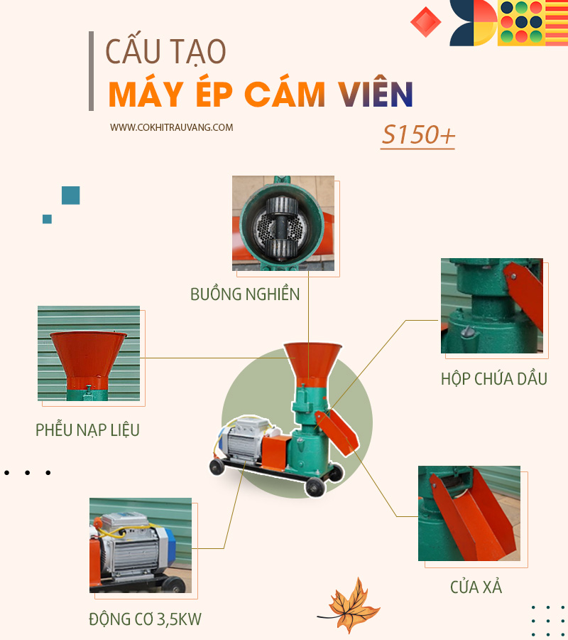 máy ép cám viên trục liền