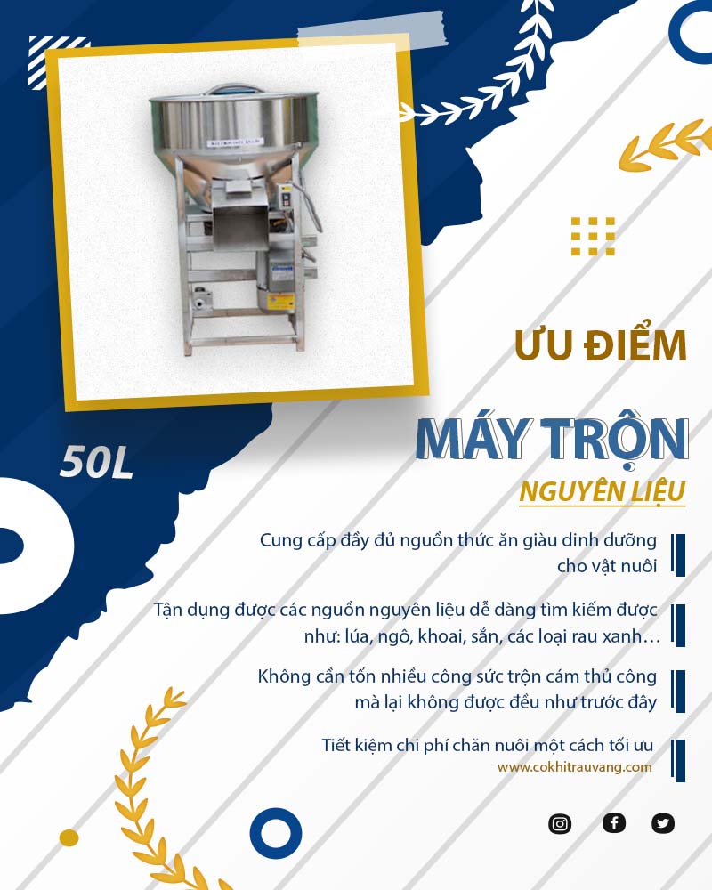 Máy trộn nguyên liệu 50L