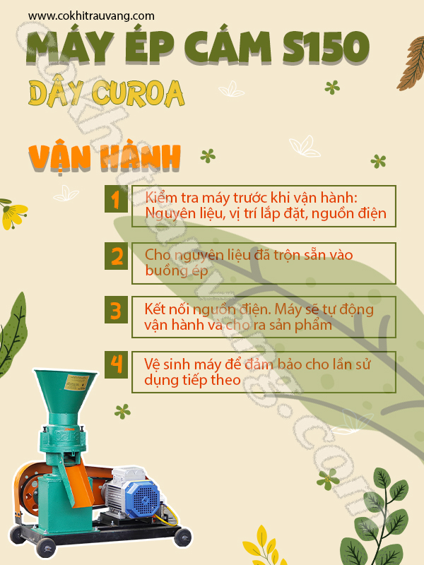 Cách vận hành máy làm cám viên s150 đơn giản